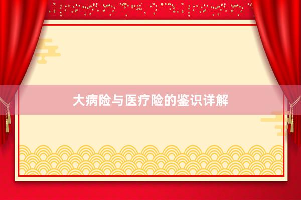 大病险与医疗险的鉴识详解