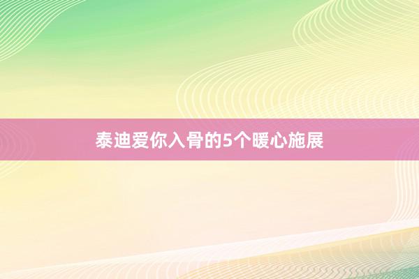 泰迪爱你入骨的5个暖心施展